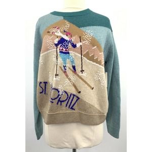 Anthropolgie St Mortiz Ski  Crew Neck  Sweater